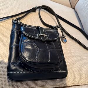 NWOT Dooney & Bourke Small Black Crocodile Embossed Crossbody
